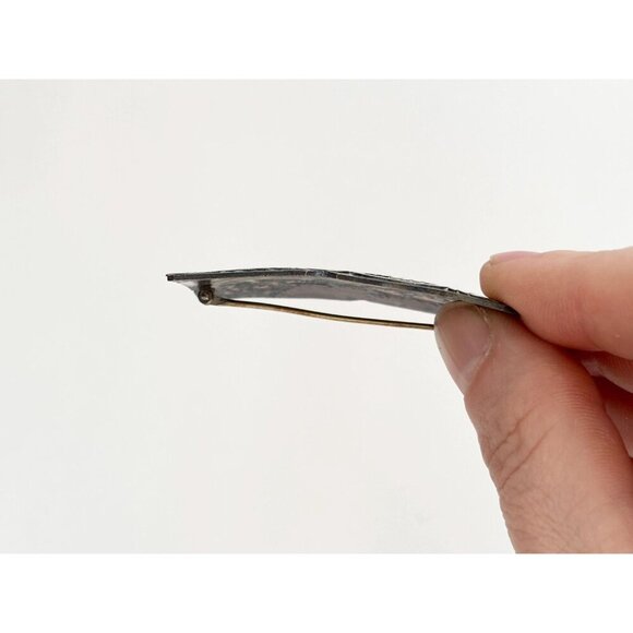 Alice Seely Pewter New Mexico Made Tribal Petroglyph Urban Fetish Vintage Brooch - Picture 2 of 10